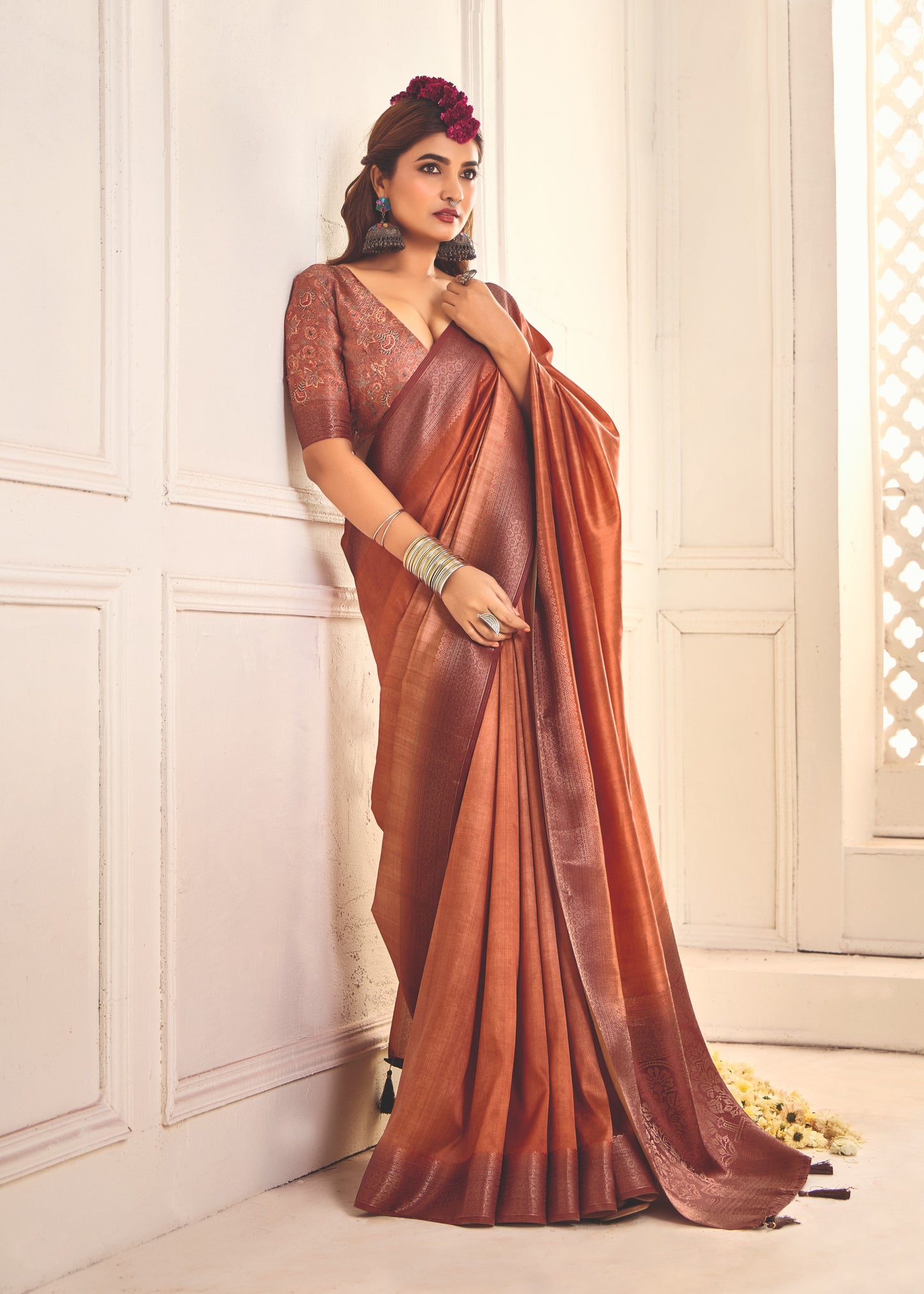 RUSTIC COPPER SILK SAREE