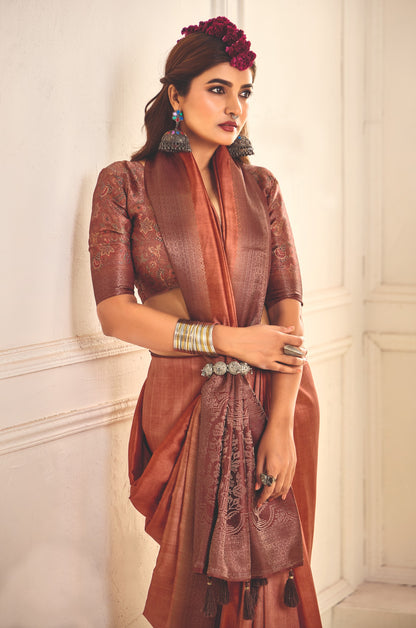 RUSTIC COPPER SILK SAREE