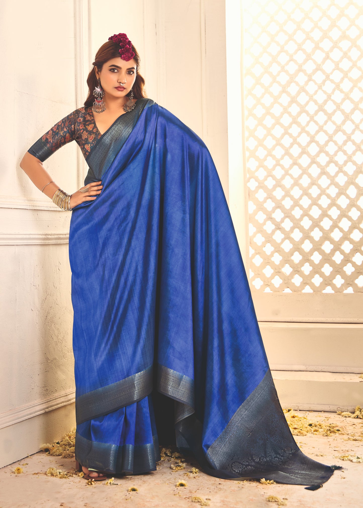 ROYAL COBALT SILK SAREE
