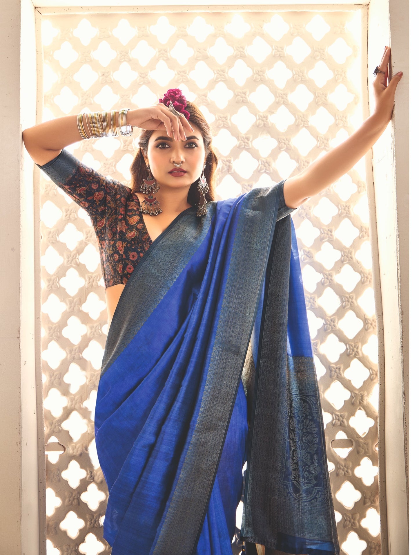 ROYAL COBALT SILK SAREE
