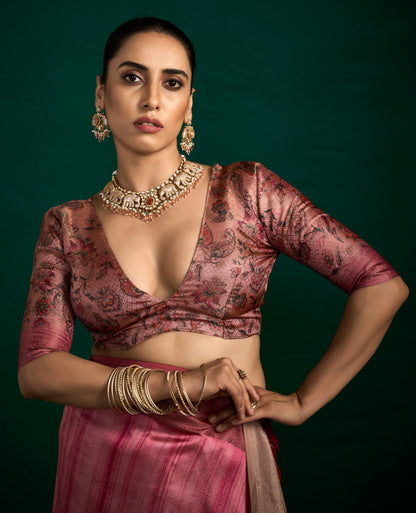 ROSE QUARTZ SILK SAREE