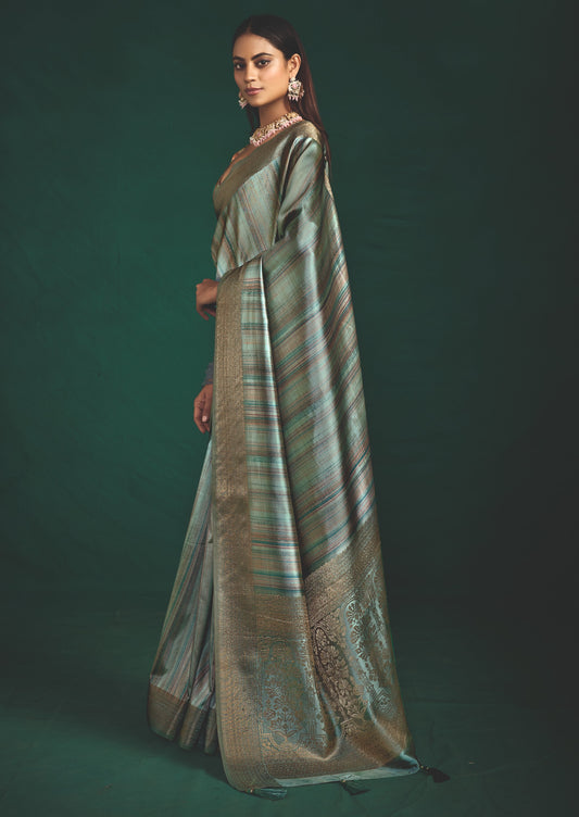SILVER SAGE SILK SAREE