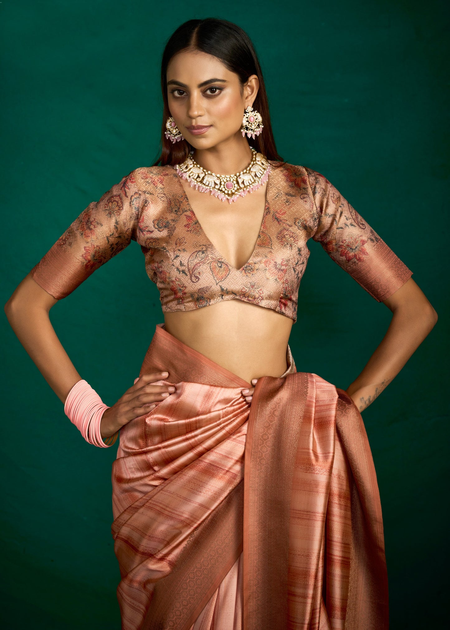 RUSTIC AMBER SILK SAREE