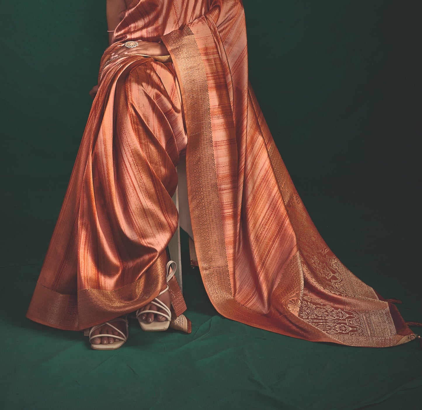 RUSTIC AMBER SILK SAREE