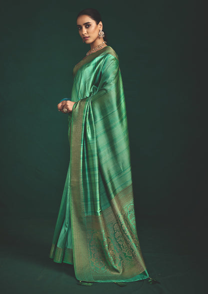 EMERALD MINT SILK SAREE