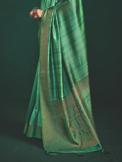 EMERALD MINT SILK SAREE