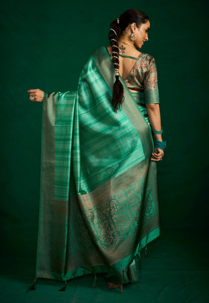 EMERALD MINT SILK SAREE