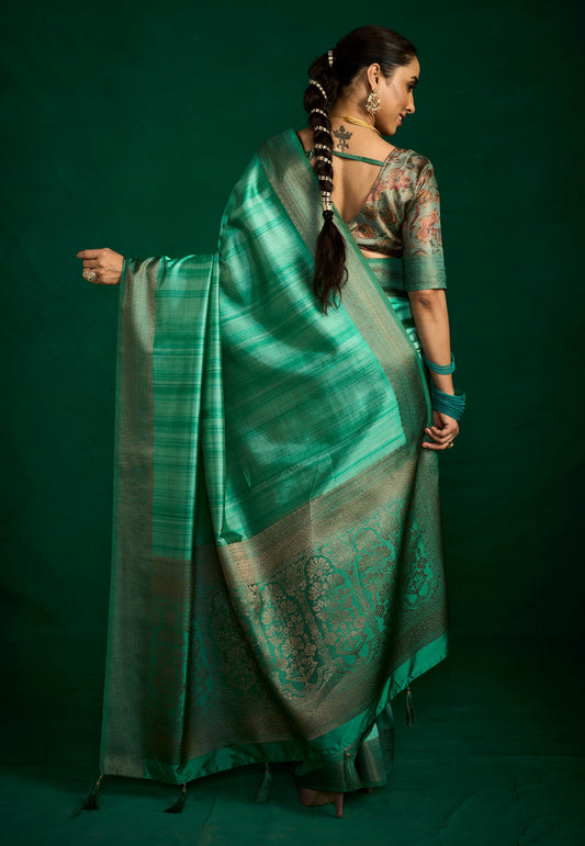 EMERALD MINT SILK SAREE