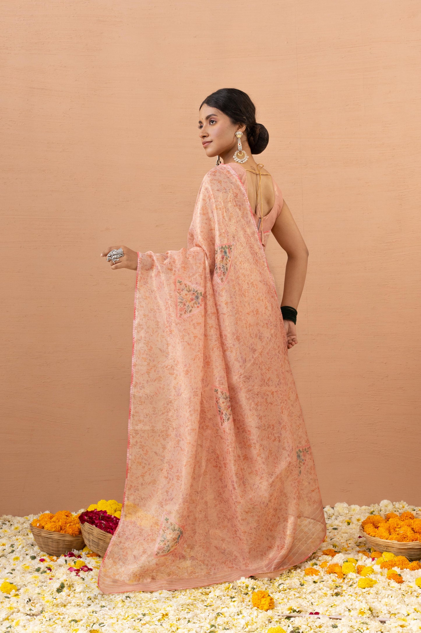 GILDED MOSAIC BEIGE SAREE