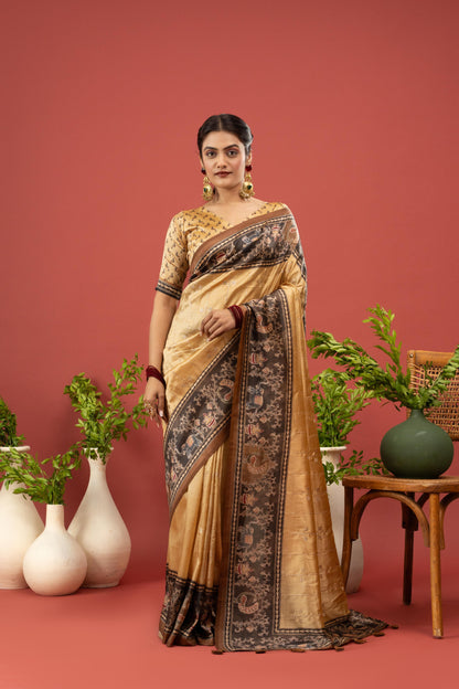 GILDED CHARCOAL ARTISAN SAREE