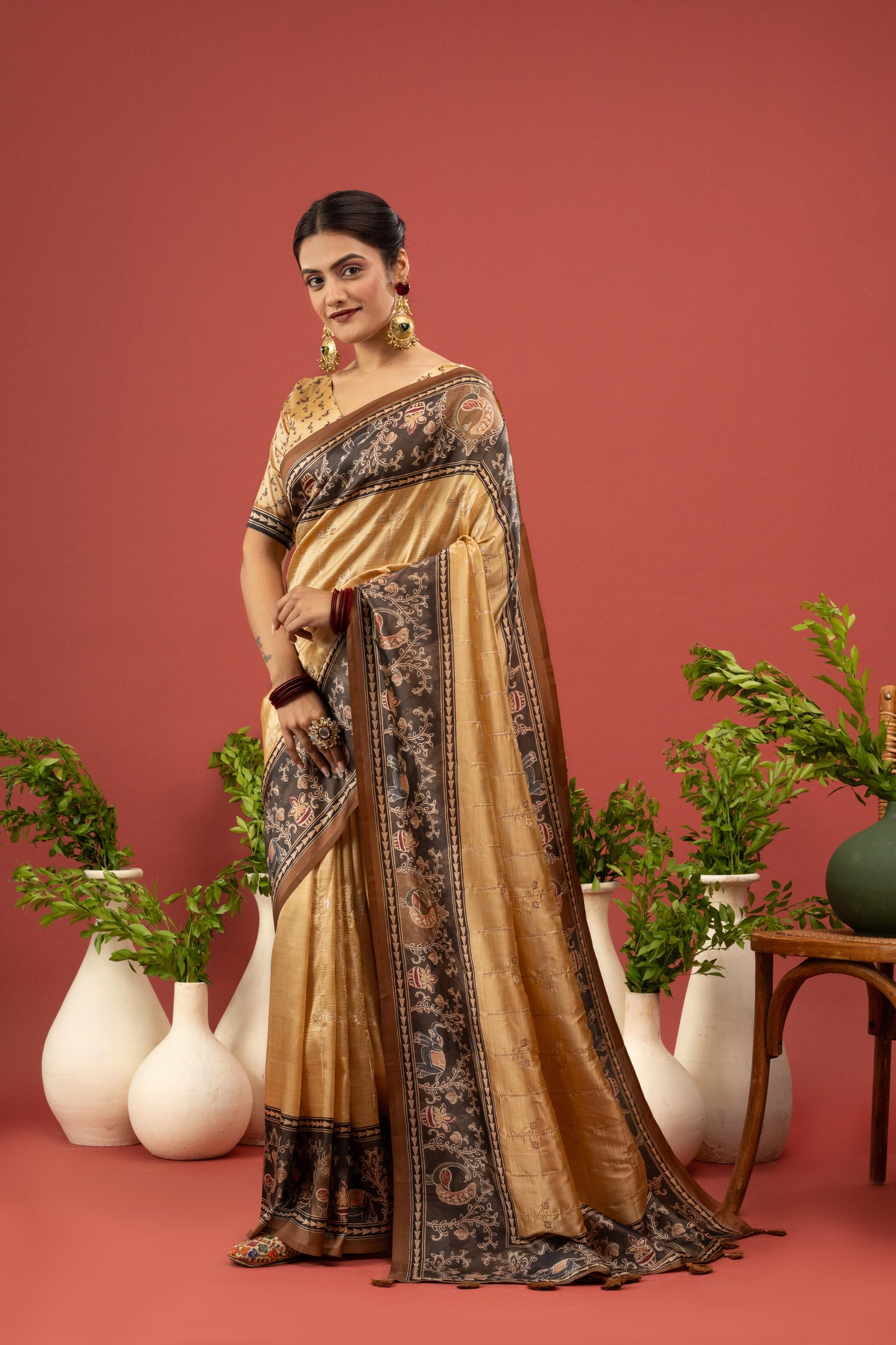 GILDED CHARCOAL ARTISAN SAREE