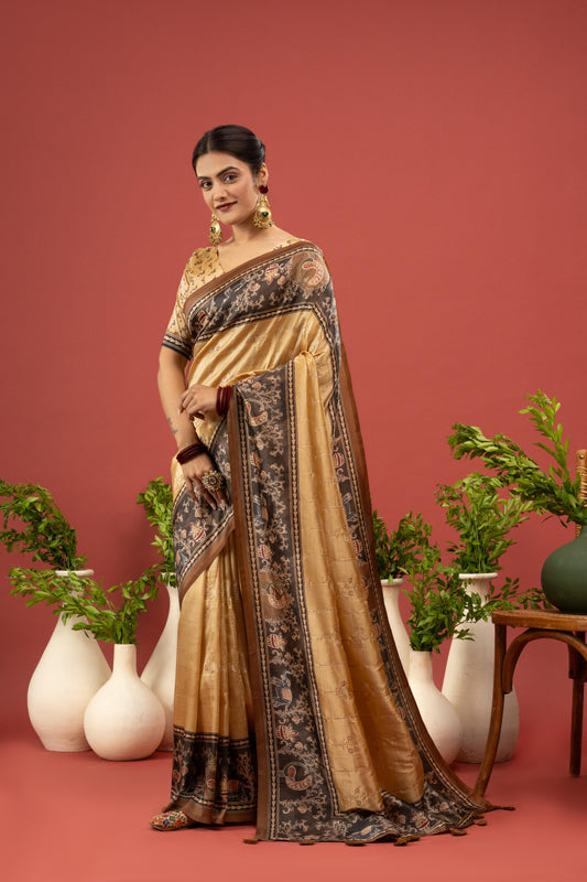 GILDED CHARCOAL ARTISAN SAREE