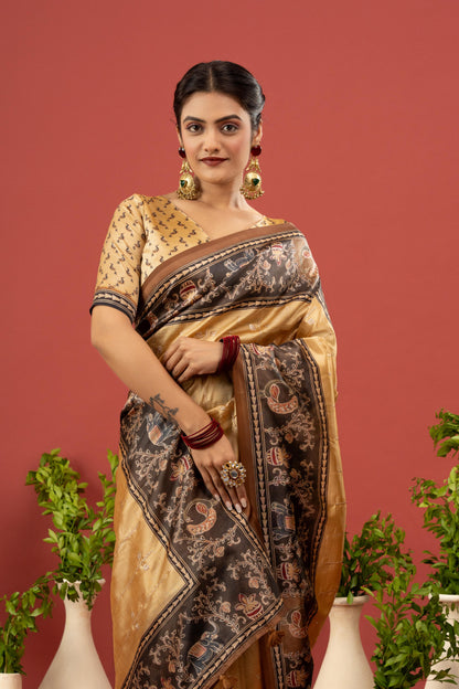 GILDED CHARCOAL ARTISAN SAREE
