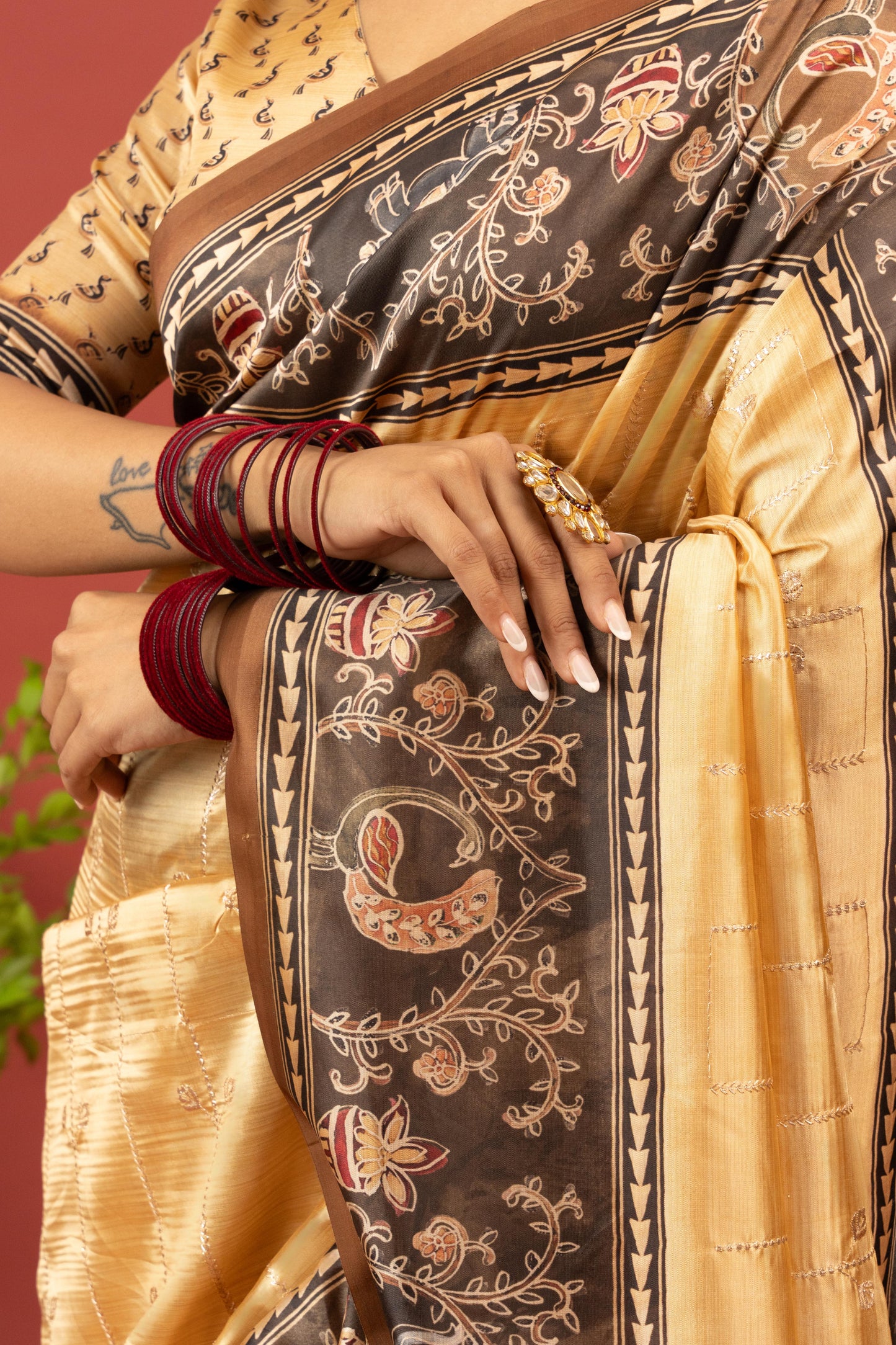 GILDED CHARCOAL ARTISAN SAREE