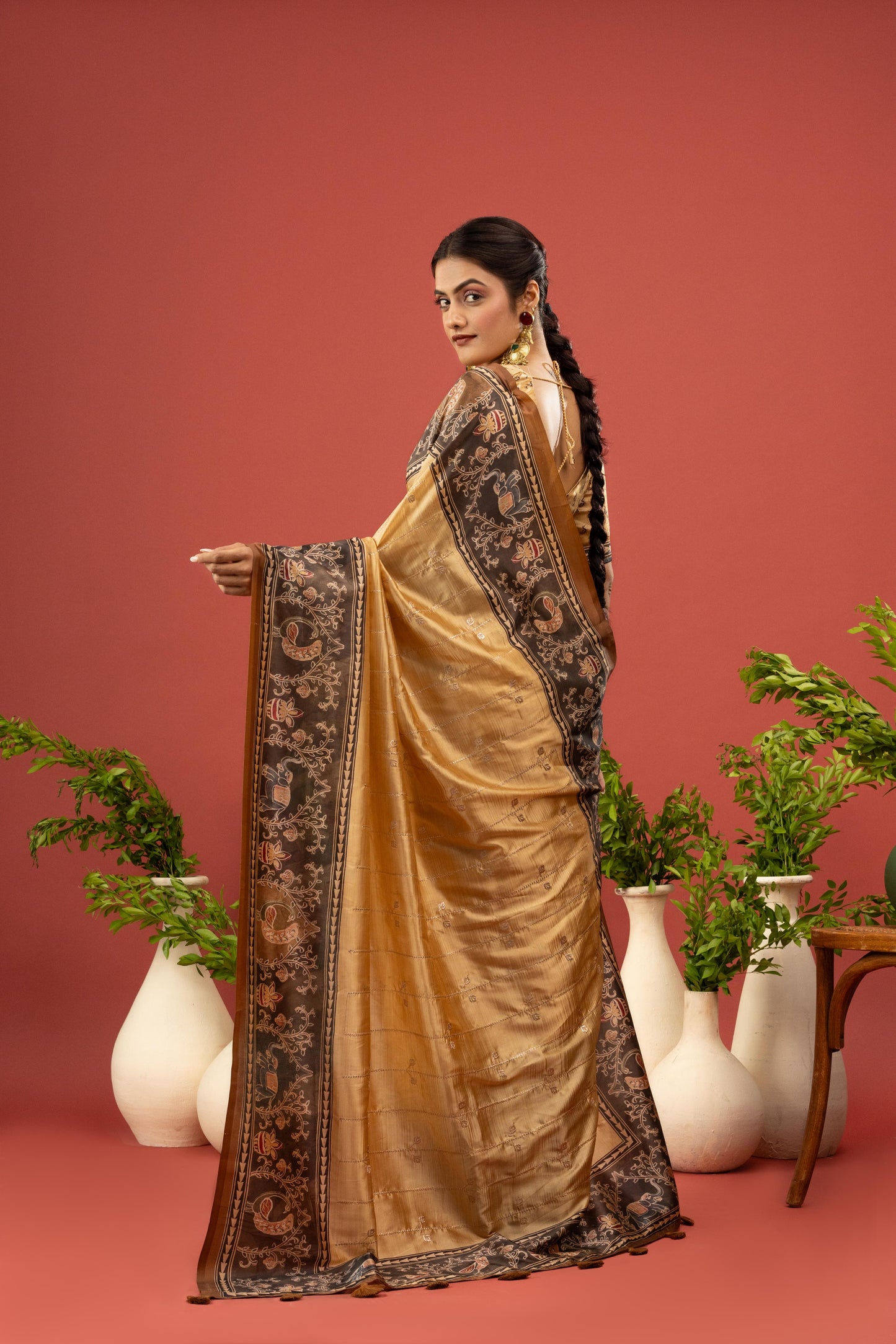 GILDED CHARCOAL ARTISAN SAREE