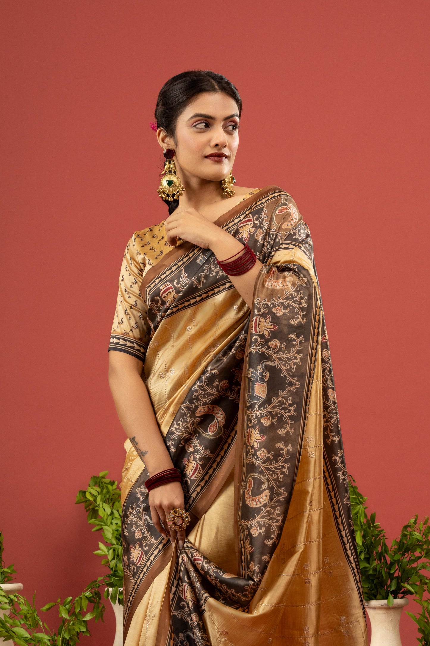 GILDED CHARCOAL ARTISAN SAREE