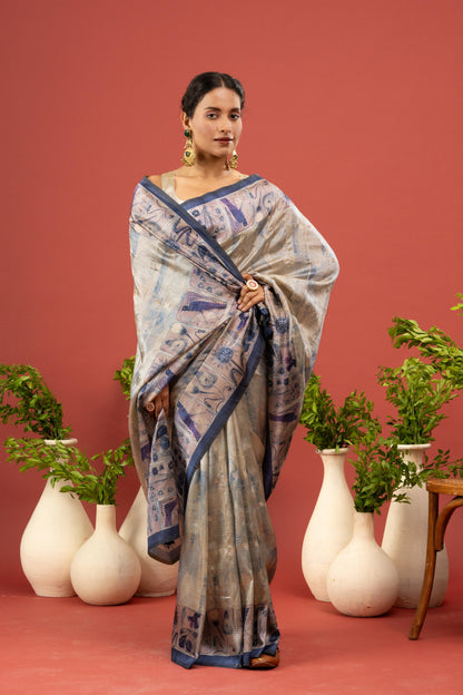 CELESTIAL INDIGO ARTISAN SAREE