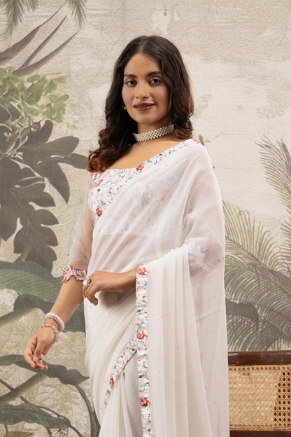 IVORY ENCHANTMENT ARTISAN SAREE