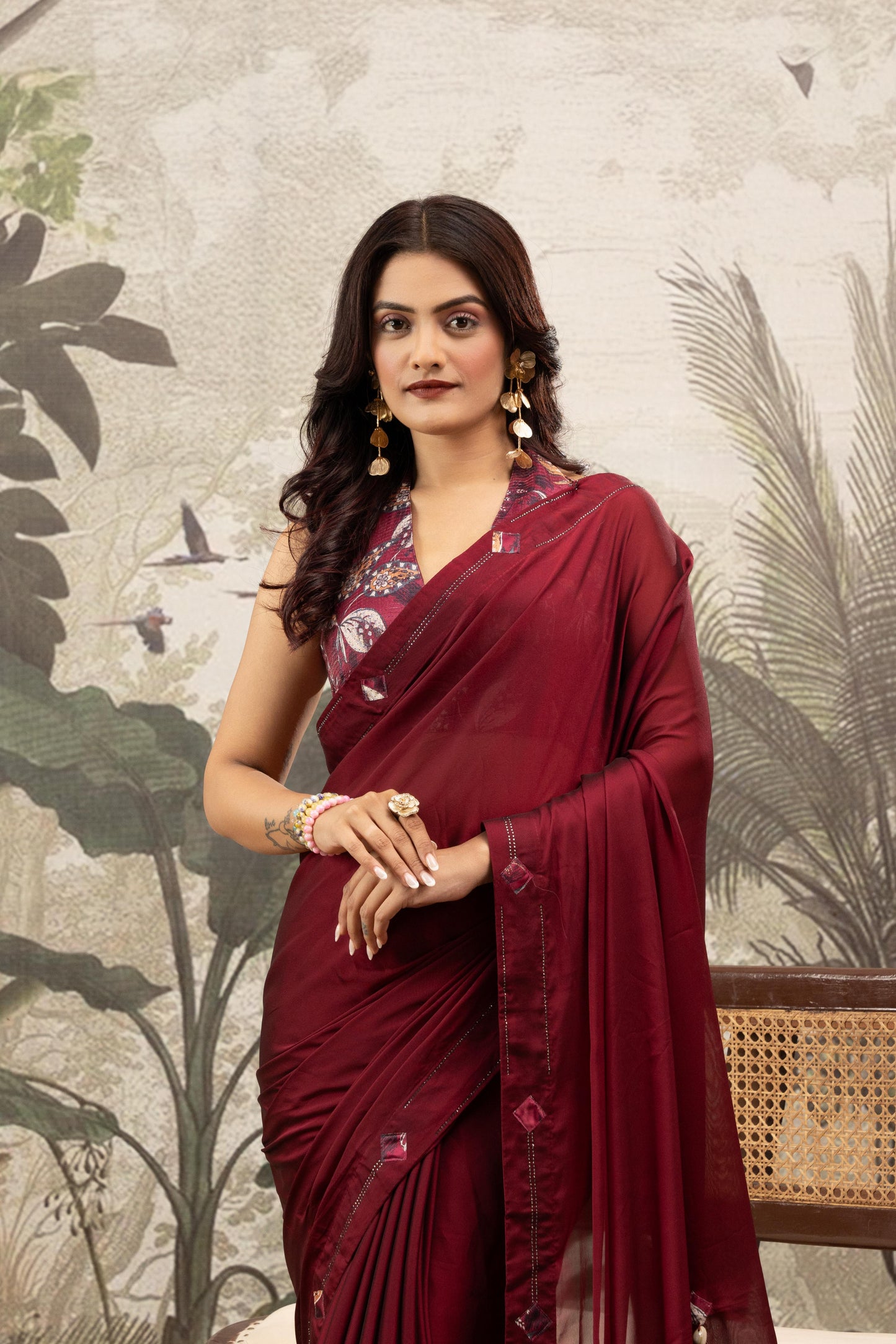 ROYAL BURGUNDY ARTISAN SAREE