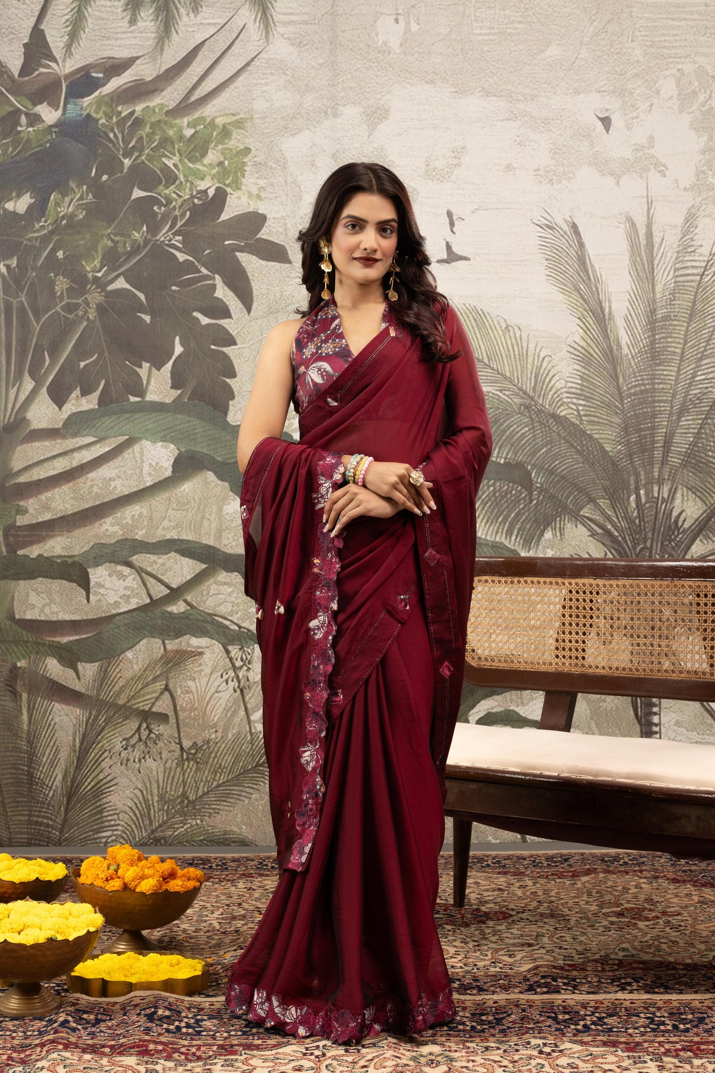 ROYAL BURGUNDY ARTISAN SAREE