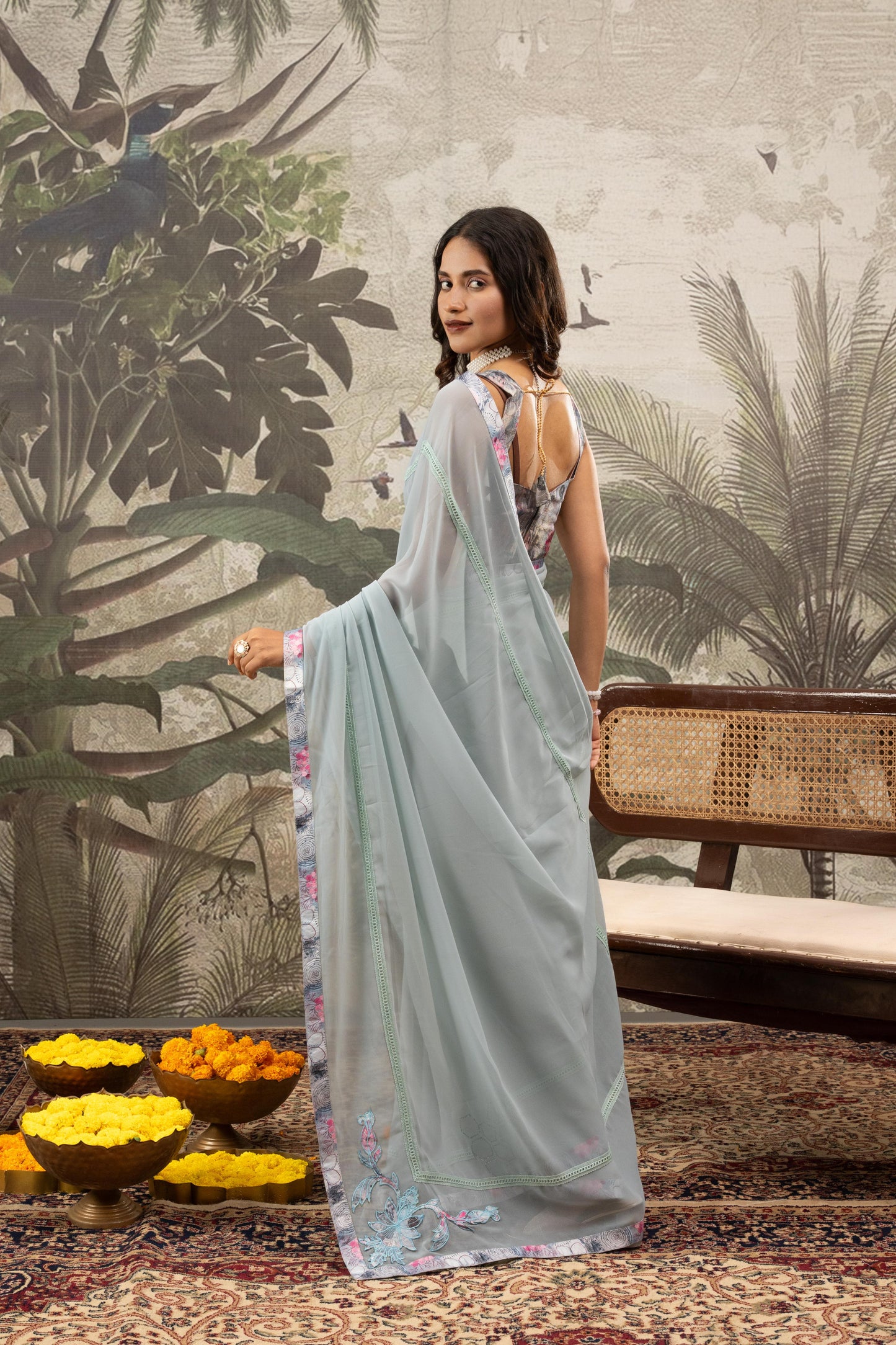 MIST BLUE ARTISANAL SAREE