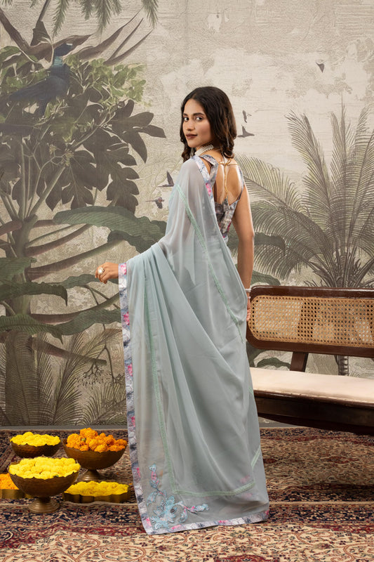 MIST BLUE ARTISANAL SAREE