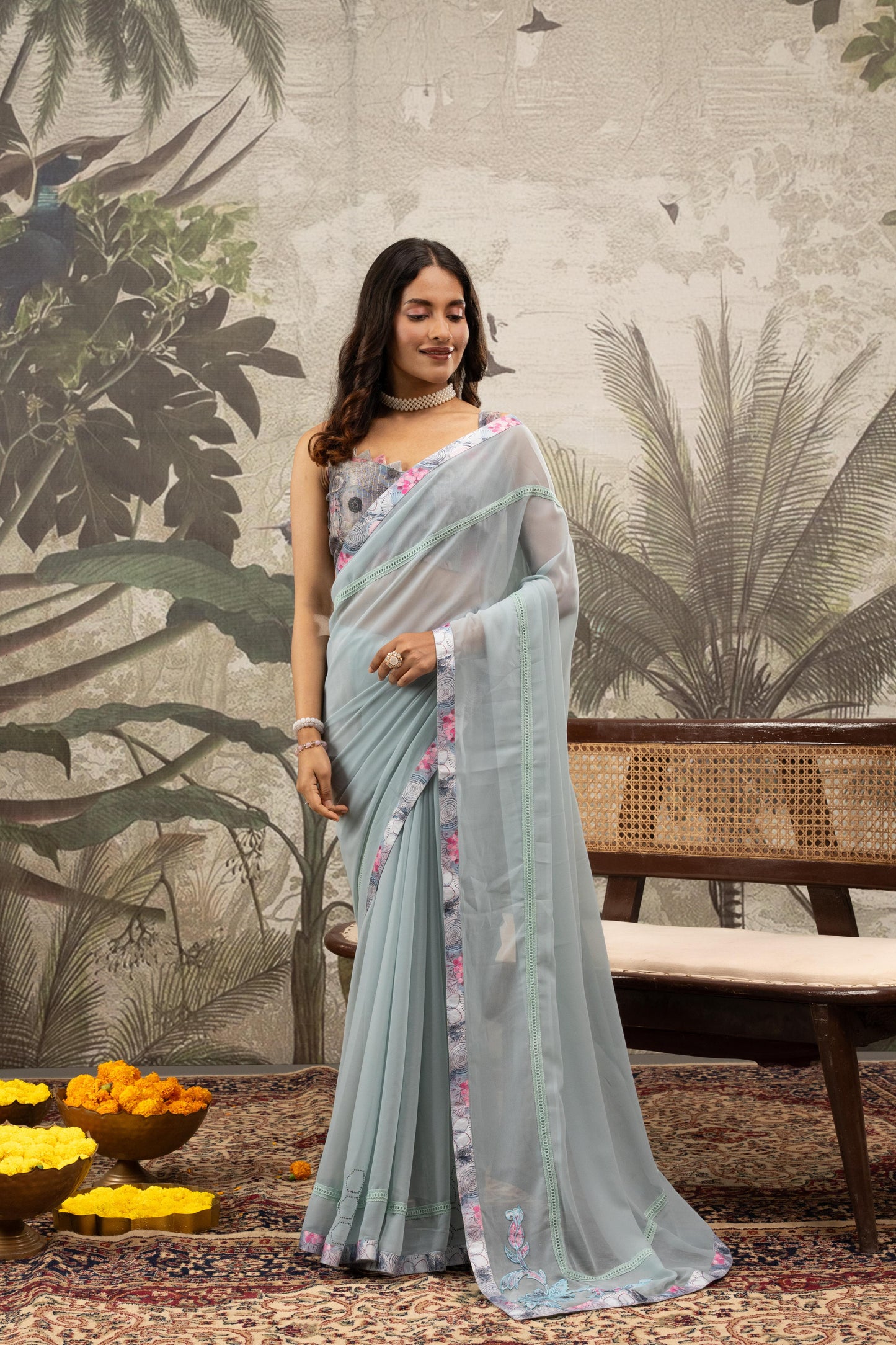 MIST BLUE ARTISANAL SAREE