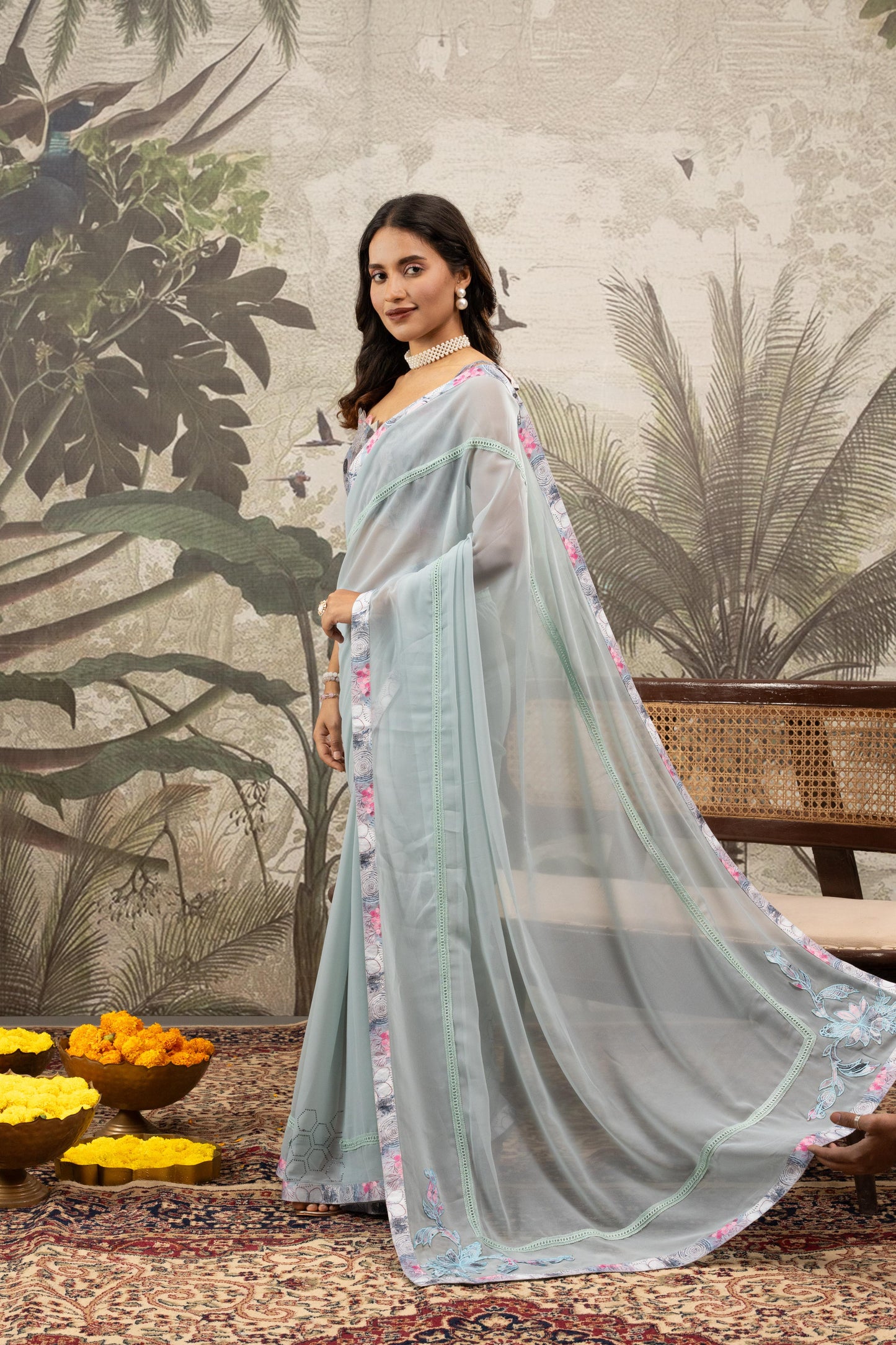 MIST BLUE ARTISANAL SAREE