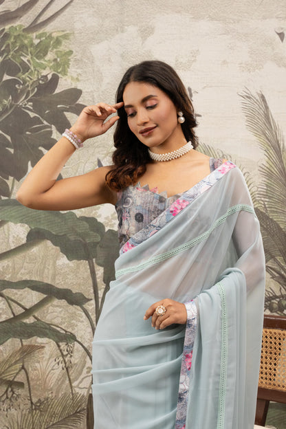 MIST BLUE ARTISANAL SAREE