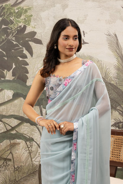 MIST BLUE ARTISANAL SAREE