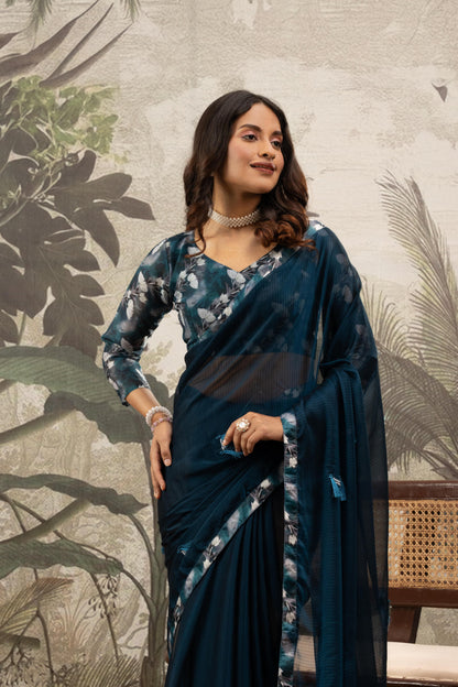 MIDNIGHT TEAL ARTISANAL SAREE