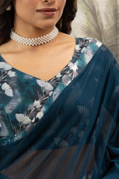 MIDNIGHT TEAL ARTISANAL SAREE