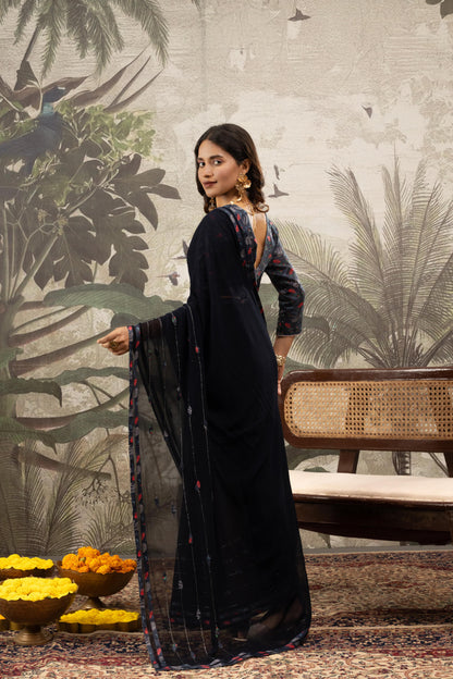 MIDNIGHT INDIGO ARTISAN SAREE