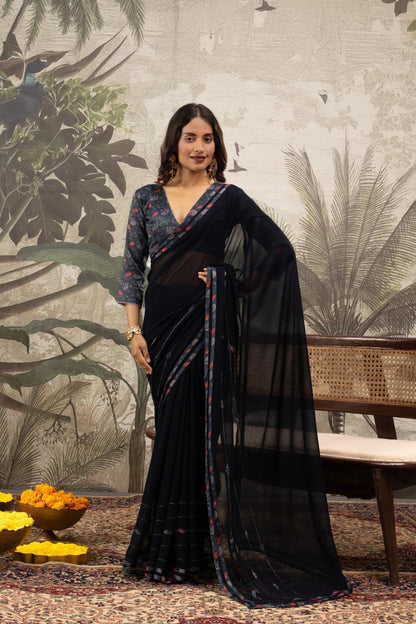 MIDNIGHT INDIGO ARTISAN SAREE