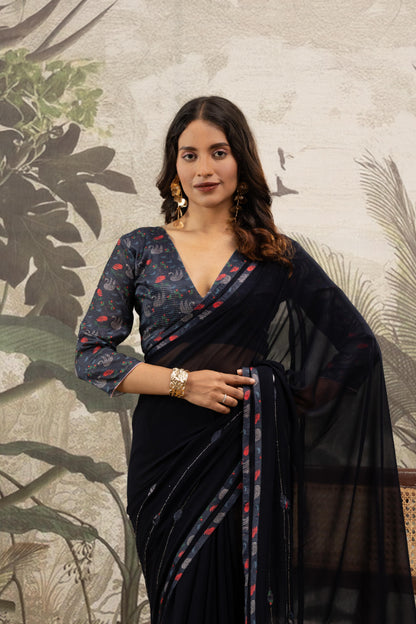 MIDNIGHT INDIGO ARTISAN SAREE