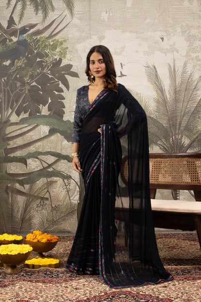 MIDNIGHT INDIGO ARTISAN SAREE