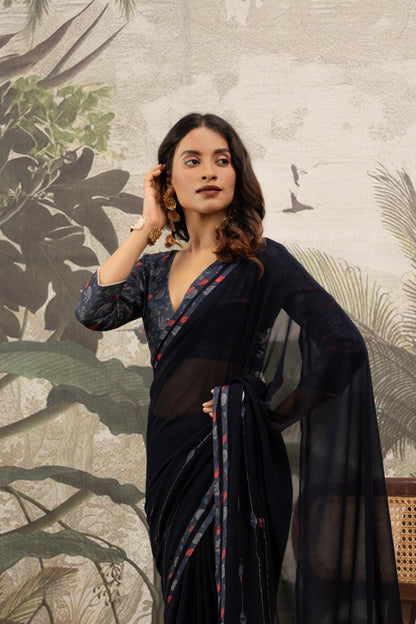 MIDNIGHT INDIGO ARTISAN SAREE