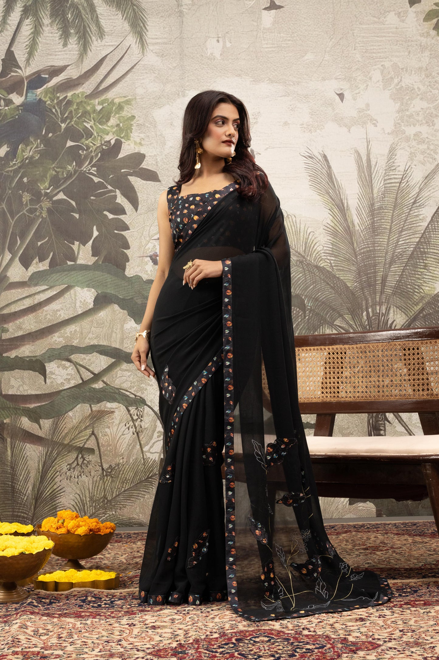 MIDNIGHT BLOOM NOIR SAREE