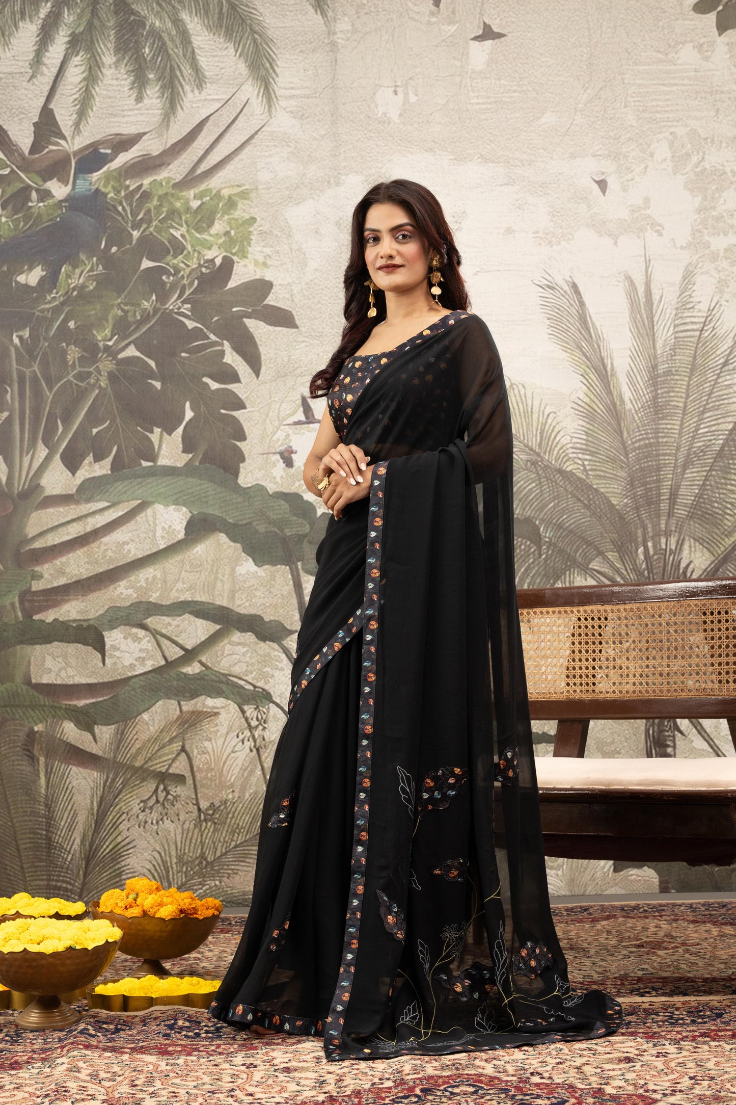MIDNIGHT BLOOM NOIR SAREE