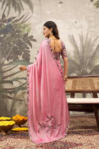 BLUSH PEONY ARTISAN SAREE