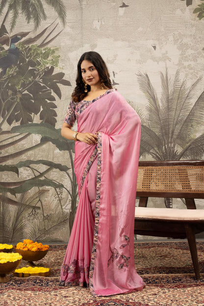 BLUSH PEONY ARTISAN SAREE