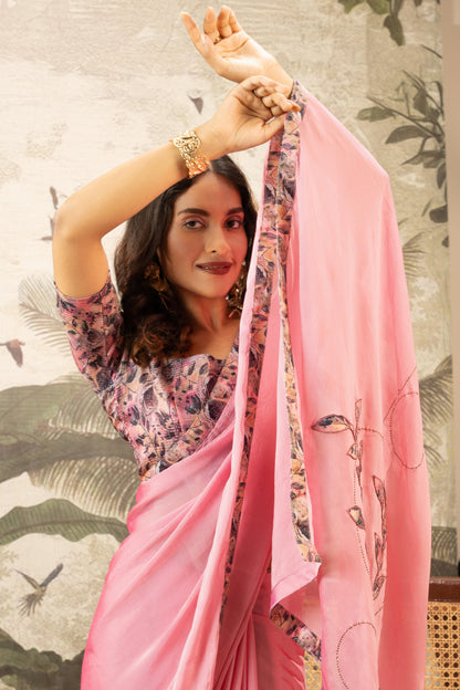 BLUSH PEONY ARTISAN SAREE