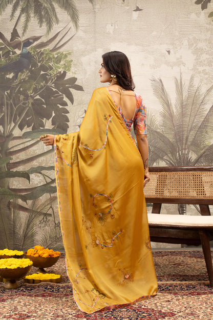 GOLDEN AMBER ARTISAN SAREE