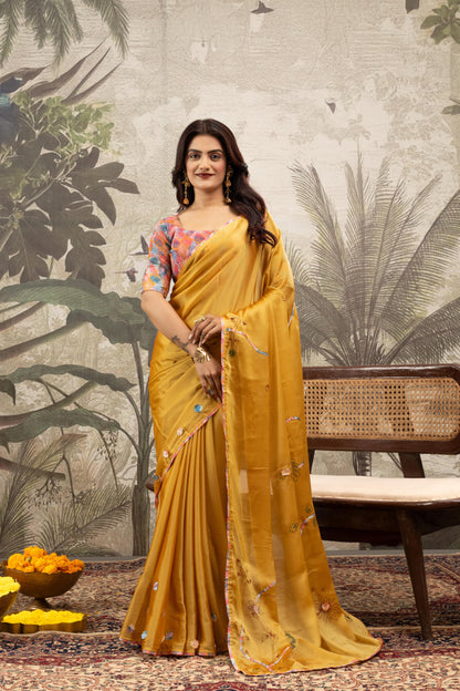 GOLDEN AMBER ARTISAN SAREE