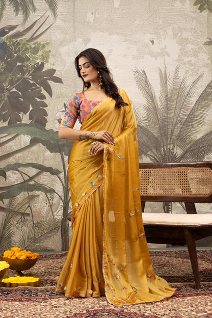 GOLDEN AMBER ARTISAN SAREE