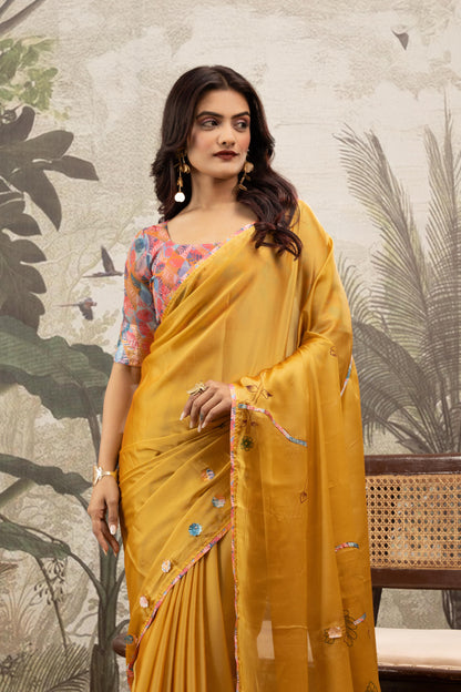 GOLDEN AMBER ARTISAN SAREE