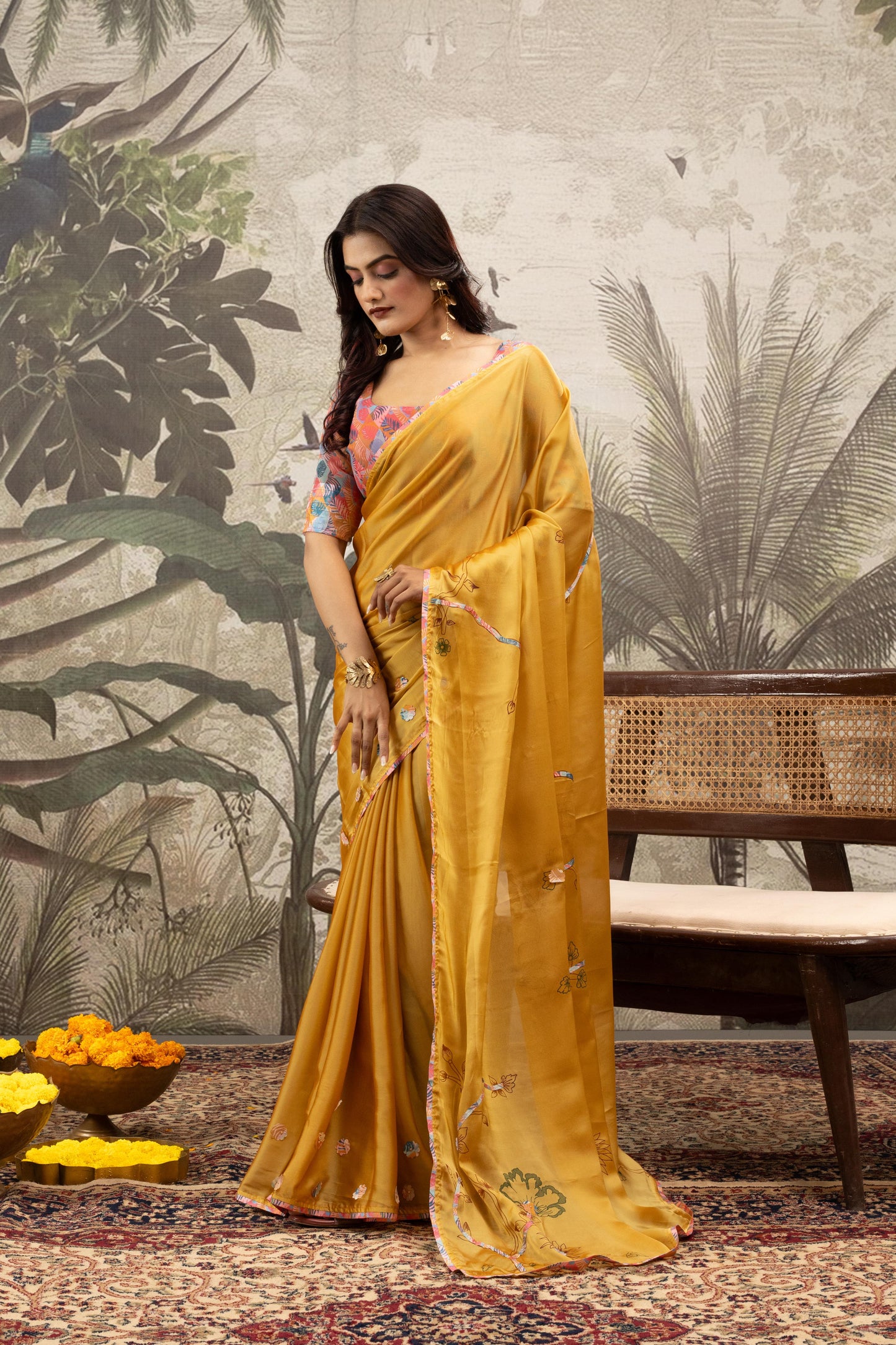 GOLDEN AMBER ARTISAN SAREE