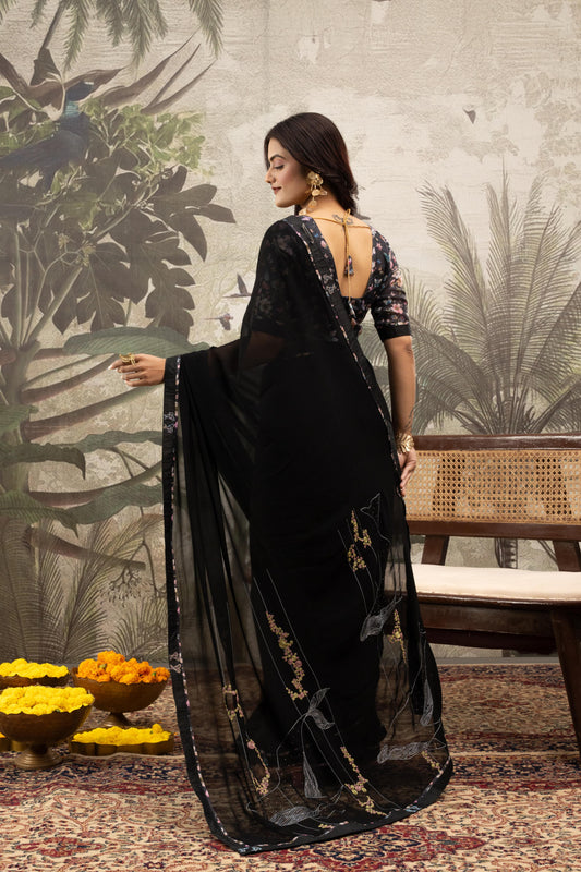 NOIR GARDENIA ARTISAN SAREE
