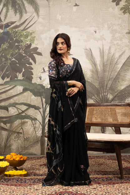 NOIR GARDENIA ARTISAN SAREE