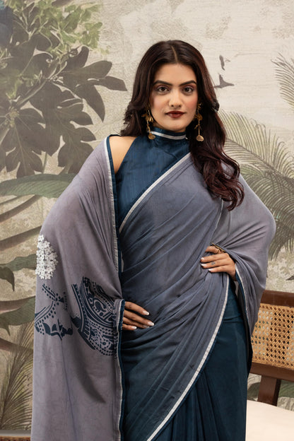 SLATE & INDIGO HALTER ARTISAN SAREE